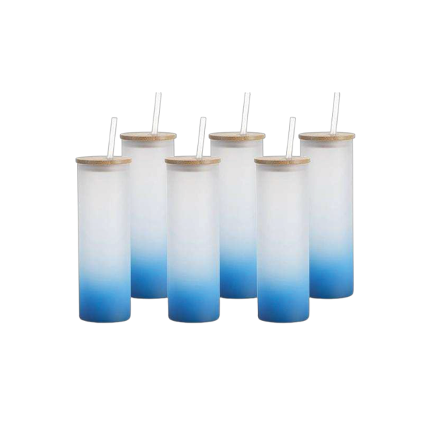 20Mesa de trabajo 1 Vaso de Vidrio Nublado con Tapadera de Bambú