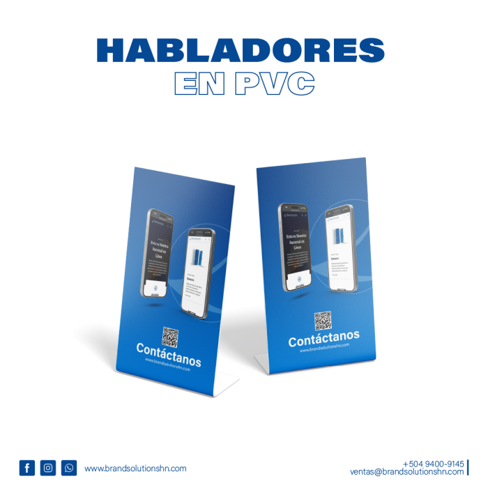 Habladores en PVC